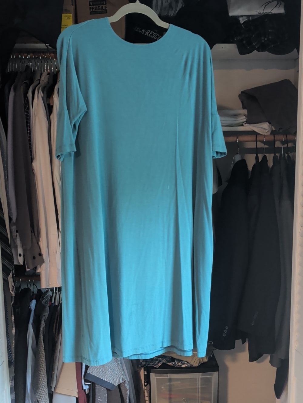 Mimu Maxi teal Women's Jersey T-Shirt Dress